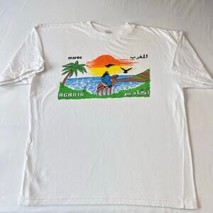 Marco Agadir Y2K Souvenir T-shirt Men's size Large Camel